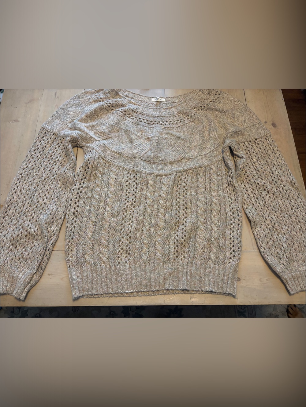 Maurice's Beige Open-Knit Women’s Sweater size Large